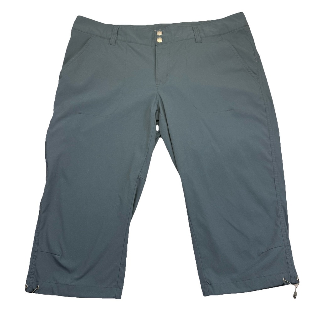 Columbia PFG Pants Women 16 Blue Omni Shade Ripstop Capri Hiking Fishing Outdoor